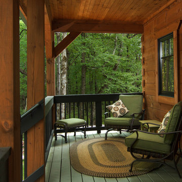Cozy Porch - Custom Log Home