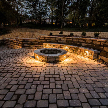 Paver Patio with Lighted Fire Pit