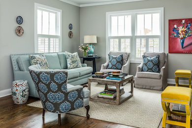 Transitional living room photo in Atlanta