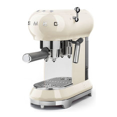 50's Retro Style Aesthetic Espresso Coffee Machine, Cream