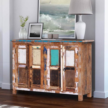 Salinas Rustic Reclaimed Wood Furniture Sideboard Buffet Cabinet