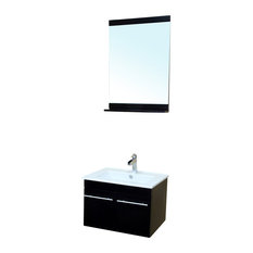 24 Inch Modern Bathroom Vanities, Draven 24 Wall Mounted Single Bathroom Vanity Set