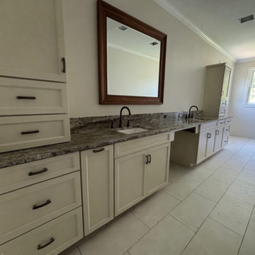 Granite double-sink bathroom vanity