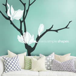 Magnolia Flower Branch Decal - Wall Decals