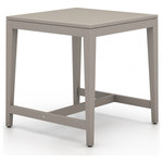Four Hands - Sherwood Outdoor Bar Table, Grey, Counter - Solid FSC-certified wood forms a clean counter-height frame in an invitingly neutral hue. Cover or store indoors during inclement weather and when not in use.