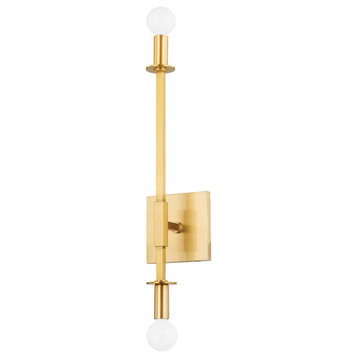 Mitzi H717102-AGB Milana 2 Light Wall Sconce in Aged Brass