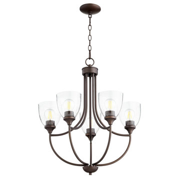 Enclave Quorum Home Collection Chandelier in Oiled Bronze W/ Clear/Seeded