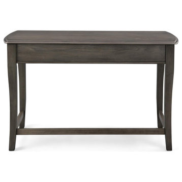 Transitional Desk, Slightly Curved Legs & Rectangular Lift Up Top, Gray