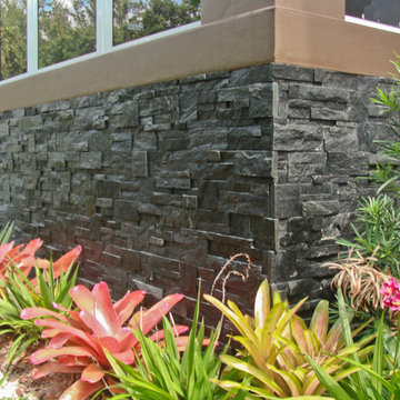 Patio with Royal Black Format Natural Stone Panels
