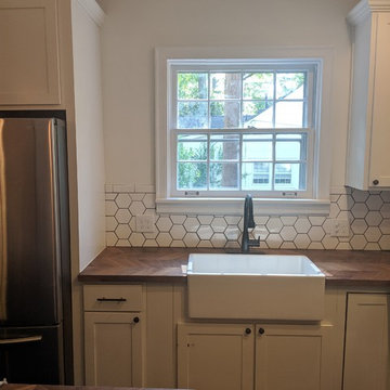 Kitchen Backsplash, Window, and Shelving