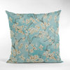 Azure Garden Cherry Blossoms Luxury Throw Pillow, Double Sided 18"x18"