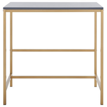 Safavieh Viv Glossy Wooden Desk, Light Grey/Gold