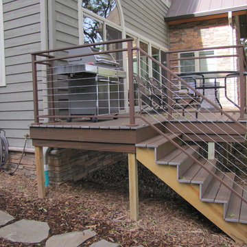 Modern Fireplace, Stairs, & Outdoor Deck