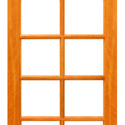 Red Oak-10-lite French Red Oak Wood IG Glass Single Door - Patio Doors