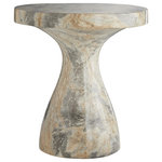 Arteriors - Serafina Large Accent Table - Tricky like trompe l'oeil this stunning table has a secret - though it looks to be made completely of stone lift it and you'll discover it's actually much lighter in weight. Made from lightweight concrete its marble-like facade is made in a process called hydrographics. Since the process is done individually each piece will have a look that varies slightly in veining and color scale. It is also available in a darker palette and smaller scale (5549).