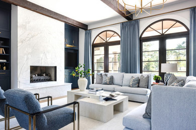 Living room - contemporary living room idea in Houston