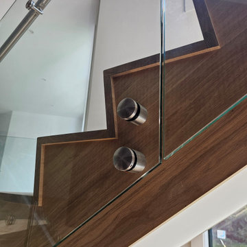 Project #129 | Modern White Oak Staircase with Slanted Risers
