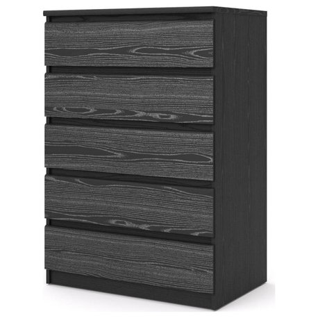 Black Storage Cabinet - 5 Drawer Organizer with Sleek and Modern Design