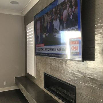 Concrete floating hearth 17 feet long
