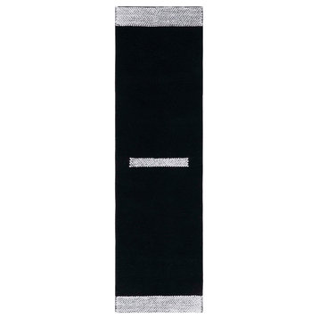 Safavieh Couture Natura Collection NAT324 Rug, Black/Ivory, 2'3"x8'