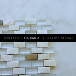 Arabescato Carrara Marble Tile & Glass Mosaic - Mosaic Tile