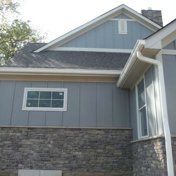 Grey Slate Hardie Shingle + Board & Batten Siding | Creve Coeur, MO. (63141)