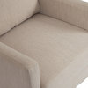 Anson Pillow Tufted Club Chair, Beige/Dark Brown, Fabric