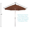 Phat Tommy 11' Aluminum Outdoor Patio Market Umbrella, Mocha