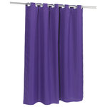 Carnation Home Fashions - Pre Hooked™ Waffle Weave Fabric Shower Curtain, Purple - Pre Hooked waffle weave fabric shower curtain with snap out fabric liner and built in hooks adds style and functionality to the modern bathroom. Using patented technology, this curtain eliminates the need for separate shower curtain liners and hooks. Made from heavy weight 100% polyester, the curtain is machine washable and water repellent. Comes complete with built in hooks and replaceable fabric liner. Shown here in purple, the size is 70" widex72" long.
