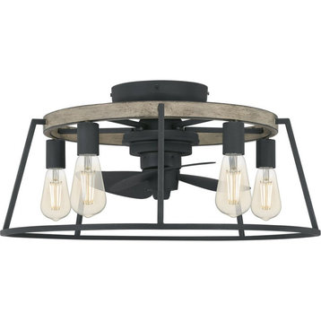 24 Inch 40W 5 LED Fandelier - Transitional Flush Mount Ceiling Fan - Fan D’Lier