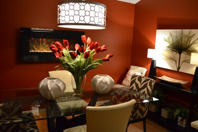 Dining room - contemporary dining room idea in Edmonton