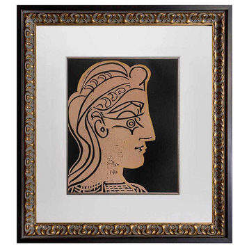 Pablo Picasso LINOGRAVURE Ltd Edition - "Tete de femme" 1959 w/Frame