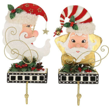 Mark Roberts Christmas 2022 Moon And Star Stocking Holder, Assortment of 2 10"