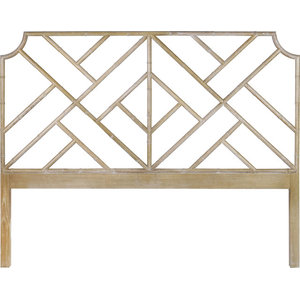 Chinese Chippendale Bamboo Rattan Headboard Queen Tropical Rebecca Bamboo Headboard King Brown