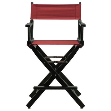24" Director's Chair With Black Frame, Burgundy Canvas