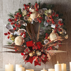 Pre-Lit Highland Fling 28" Christmas Wreath - Wreaths And Garlands