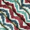 Teal And Burgundy Chevron Digital Printed Velvet Fabric By The Yard, Upholstery