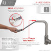 Stylish Pull Down Kitchen Faucet + Soap Dispenser Stainless Steel Finish