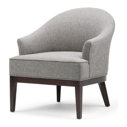 Louise Warm Slate Grey Fabric Arm Chair - Armchairs And Accent Chairs
