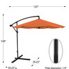Pure Garden Offset 10' Aluminum Hanging Patio Umbrella, Terracotta