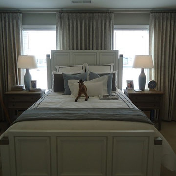 Colorful Virginia Bedroom with Side Panel curtains by Delmarva blinds & shutters