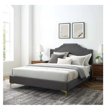 Mod 6580 Cha Modway Furniture Adelaide Adelaide Performance Velvet Queen Platfor