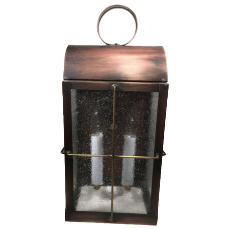 "First Mate" Lantern, Solid Copper, Wall Lamp, Antique Copper. made in USA.