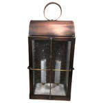 Hutton Metalcrafts, Inc. - "First Mate" Lantern, Solid Copper, Wall Lamp, Antique Copper. made in USA. - Hand crafted in solid copper. Made in the USA. Outdoor wet locations, damp or dry. Two candelabra Leviton sockets, we recommend 40 watt LED bulbs. Perfect for outside on the entryway , decks around your home or on the garage. This fixture is also beautiful over your fireplace mantel. Any place you would like a classic style lighting fixture. Perfect for log homes country homes and sea side cottages.
