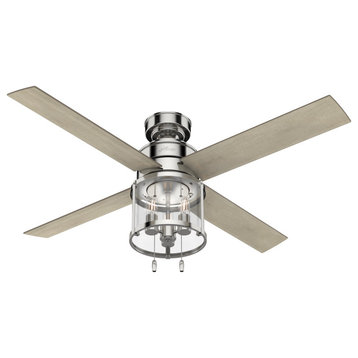 Hunter 52" Astwood Polished Nickel Ceiling Fan With LED Light
