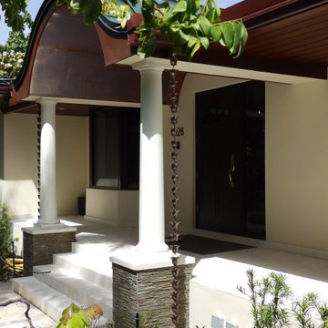 Entrance porch with copper sheathed barrel vault