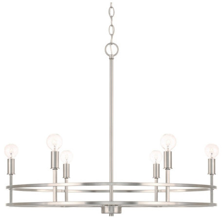 Capital Lighting 448761 Fuller 6 Light 28"W Ring Chandelier - Brushed Nickel