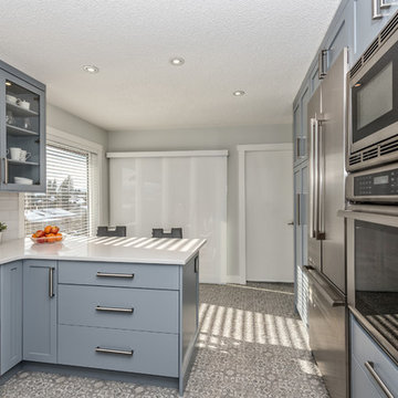 Soft Blue-Gray Kitchen