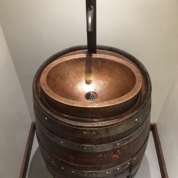 Whiskey Barrel Sink Vanity & Faucet