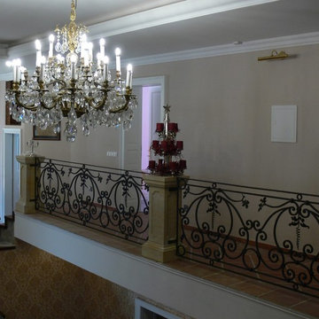 Hand made forged railings in traditional villa